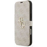 Guess iPhone 17 Pro Max/iPhone 18 Pro Max Kotelo Book 4G Metal Logo Vaaleanpunainen