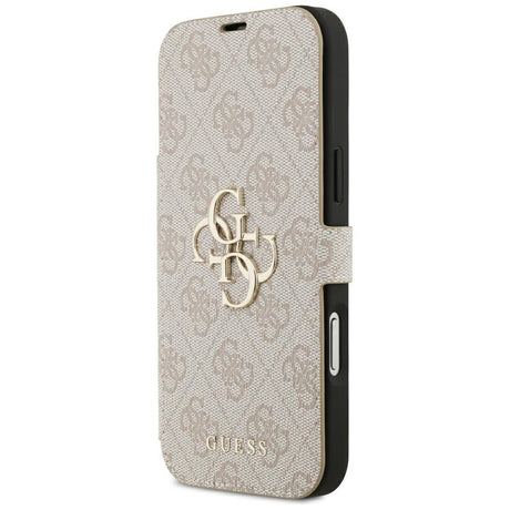 Guess iPhone 17 Pro Max/iPhone 18 Pro Max Kotelo Book 4G Metal Logo Vaaleanpunainen