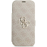 Guess iPhone 17 Pro Max/iPhone 18 Pro Max Kotelo Book 4G Metal Logo Vaaleanpunainen