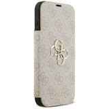 Guess iPhone 17 Pro Max/iPhone 18 Pro Max Kotelo Book 4G Metal Logo Vaaleanpunainen