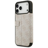 Guess iPhone 17 Pro Max/iPhone 18 Pro Max Kotelo Book 4G Metal Logo Vaaleanpunainen