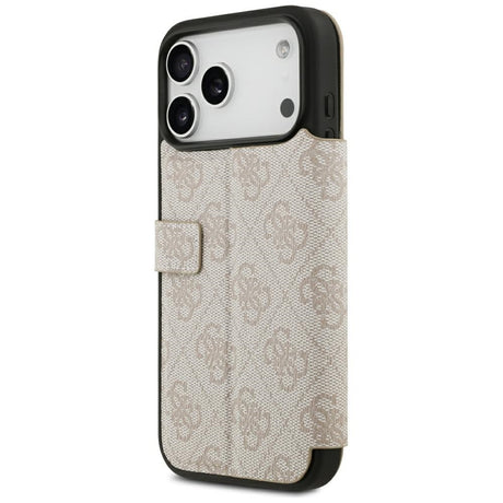 Guess iPhone 17 Pro Max/iPhone 18 Pro Max Kotelo Book 4G Metal Logo Vaaleanpunainen