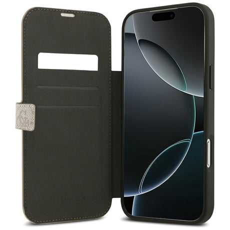 Guess iPhone 17 Pro Max/iPhone 18 Pro Max Kotelo Book 4G Metal Logo Vaaleanpunainen
