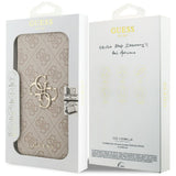 Guess iPhone 17 Pro Max/iPhone 18 Pro Max Kotelo Book 4G Metal Logo Vaaleanpunainen