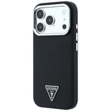 Guess iPhone 17 Pro/iPhone 18 Pro Kuori Grained Triangle Logo Musta