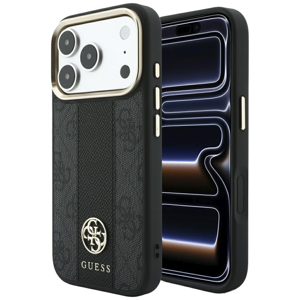 Guess iPhone 17 Pro/iPhone 18 Pro Kuori 4G Stripe Classic Logos Musta