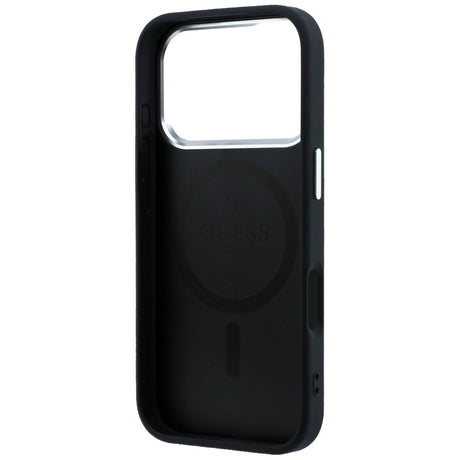 Guess iPhone 17 Pro Max/iPhone 18 Pro Max Kuori Grained Triangle Logo Musta