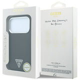 Guess iPhone 17 Pro Max/iPhone 18 Pro Max Kuori Grained Triangle Logo Musta