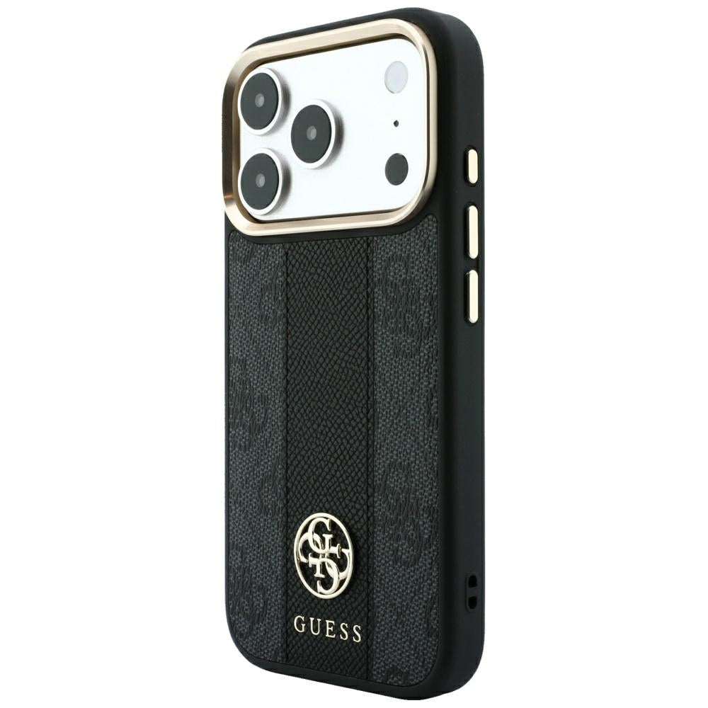 Guess iPhone 17 Pro Max/iPhone 18 Pro Max Kuori 4G Stripe Classic Logos Musta
