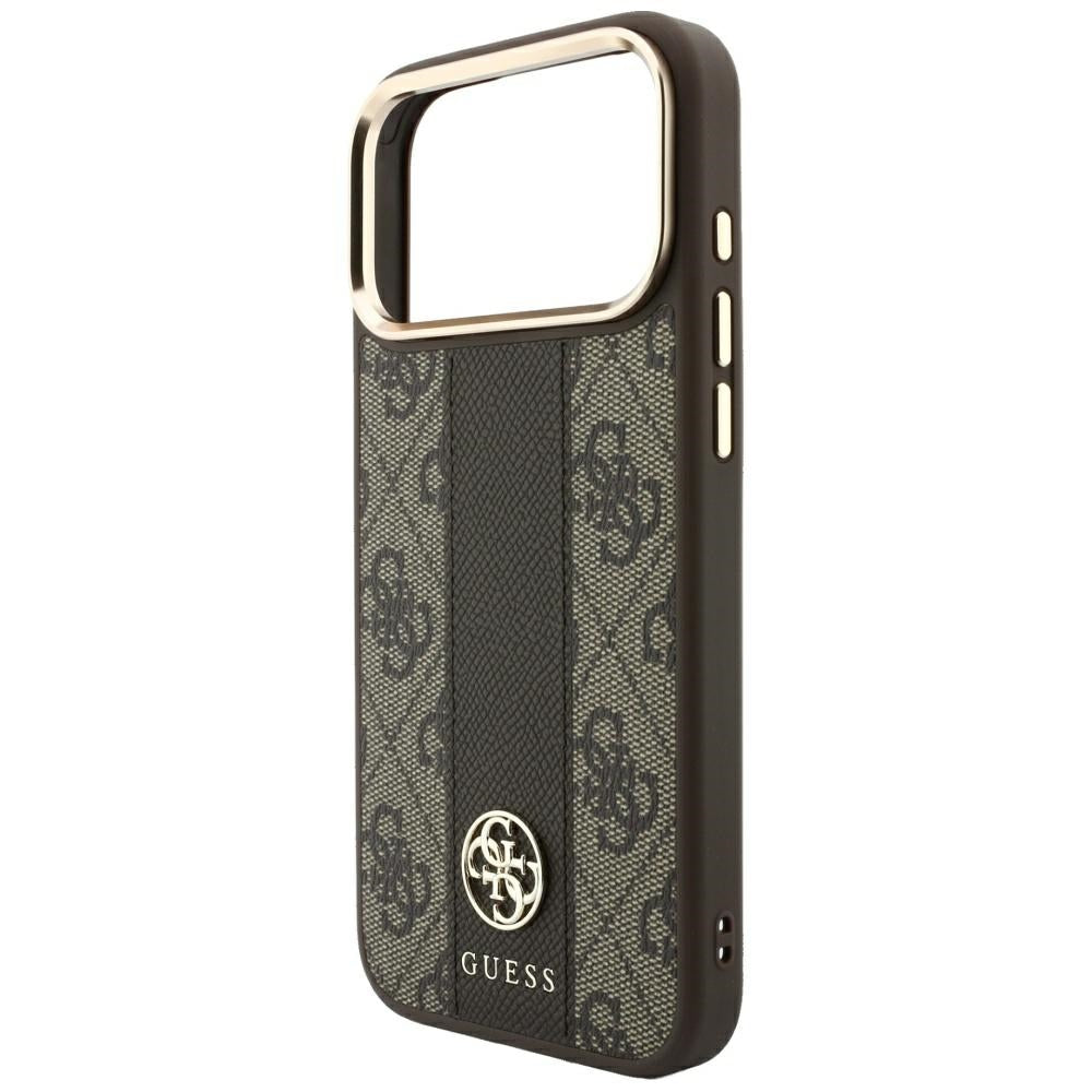 Guess iPhone 17 Pro Max/iPhone 18 Pro Max Kuori 4G Stripe Classic Logos Ruskea