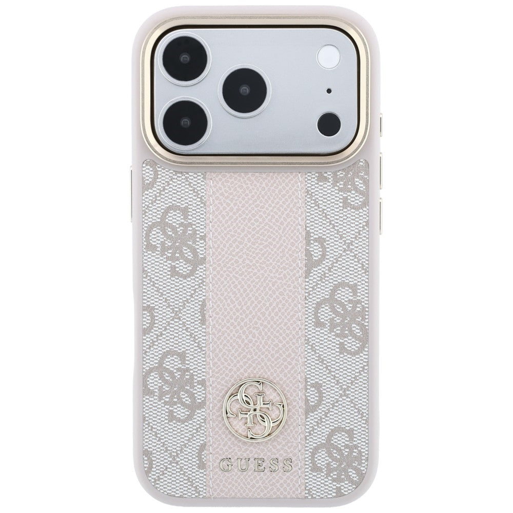 Guess iPhone 17 Pro/iPhone 18 Pro Kuori 4G Stripe Classic Logos Vaaleanpunainen