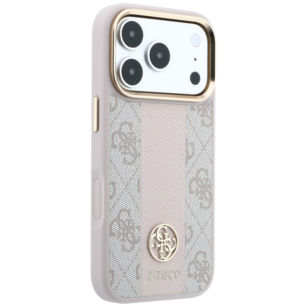 Guess iPhone 17 Pro/iPhone 18 Pro Kuori 4G Stripe Classic Logos Vaaleanpunainen