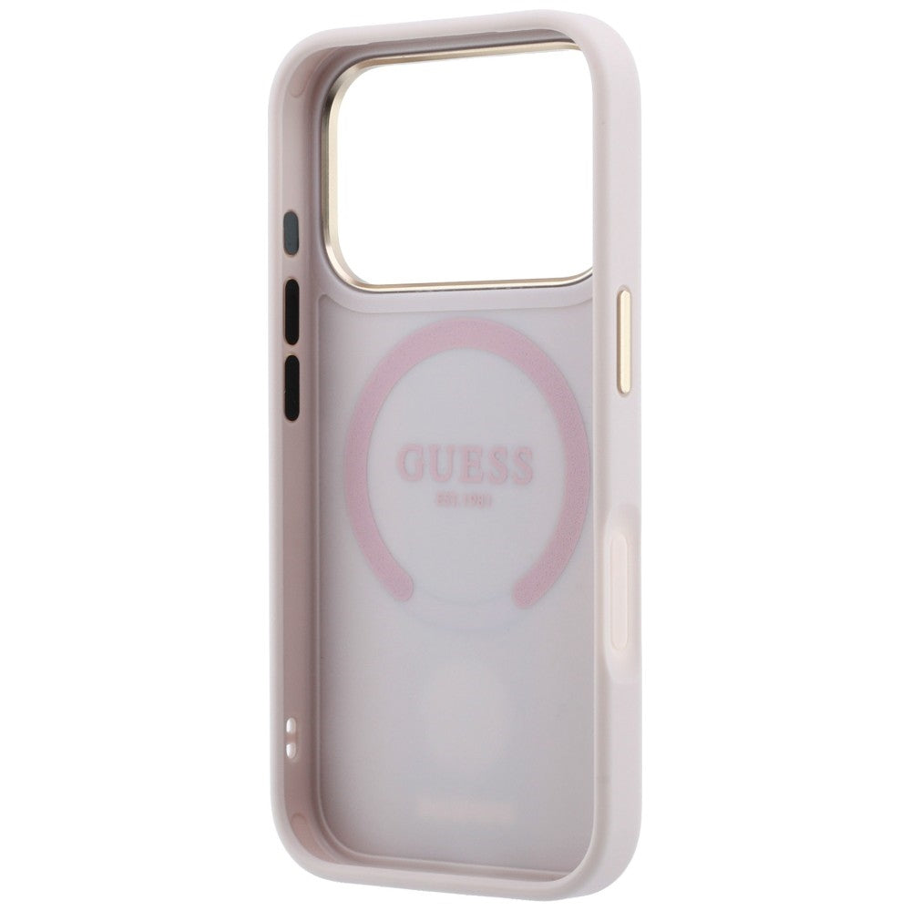 Guess iPhone 17 Pro/iPhone 18 Pro Kuori 4G Stripe Classic Logos Vaaleanpunainen