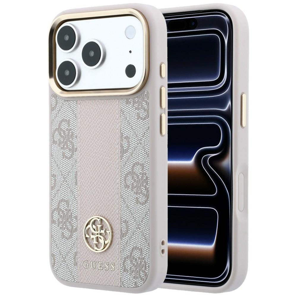 Guess iPhone 17 Pro Max/iPhone 18 Pro Max Kuori 4G Stripe Classic Logos Vaaleanpunainen