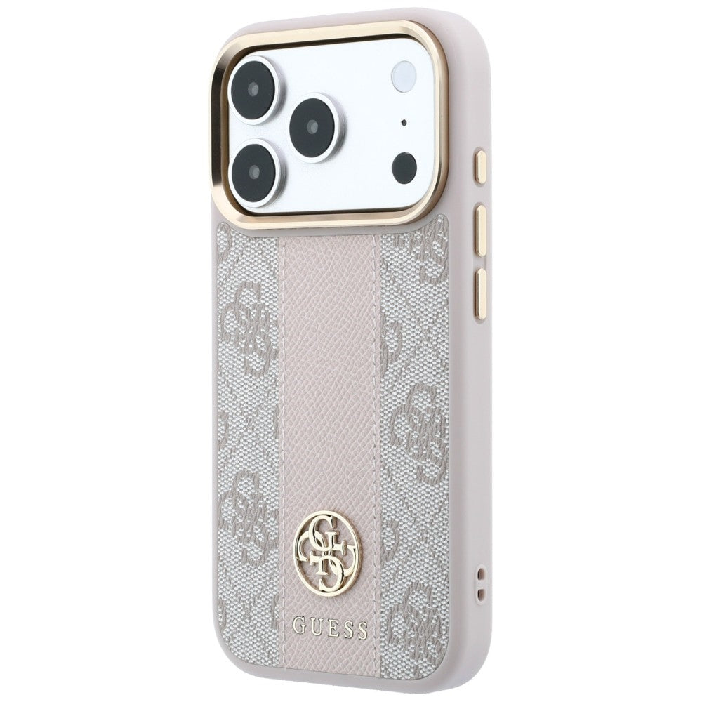 Guess iPhone 17 Pro Max/iPhone 18 Pro Max Kuori 4G Stripe Classic Logos Vaaleanpunainen