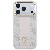 Guess iPhone 17 Pro Max/iPhone 18 Pro Max Kuori 4G Stripe Classic Logos Vaaleanpunainen