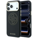 Guess iPhone 17 Pro/iPhone 18 Pro Kuori Perforated 4G Gold Logo Musta