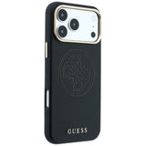 Guess iPhone 17 Pro/iPhone 18 Pro Kuori Perforated 4G Gold Logo Musta