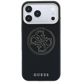 Guess iPhone 17 Pro Max/iPhone 18 Pro Max Kuori Perforated 4G Gold Logo Musta
