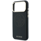 Guess iPhone 17 Pro Max/iPhone 18 Pro Max Kuori Perforated 4G Gold Logo Musta