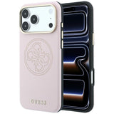 Guess iPhone 17 Pro/iPhone 18 Pro Kuori Perforated 4G Gold Logo Vaaleanpunainen