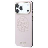 Guess iPhone 17 Pro/iPhone 18 Pro Kuori Perforated 4G Gold Logo Vaaleanpunainen