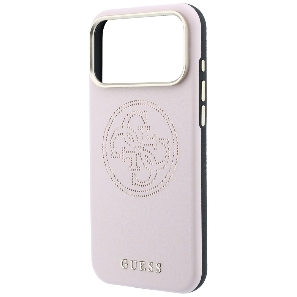 Guess iPhone 17 Pro/iPhone 18 Pro Kuori Perforated 4G Gold Logo Vaaleanpunainen