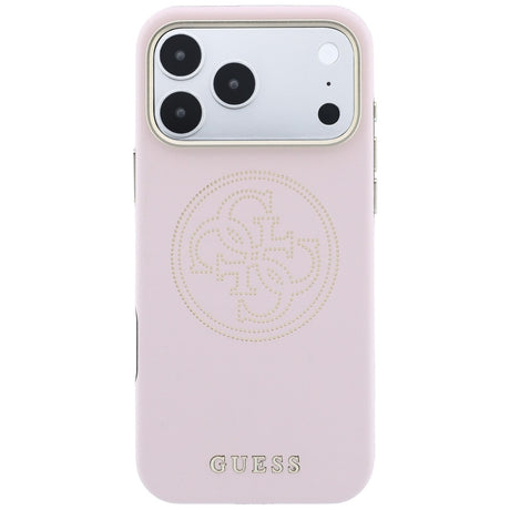 Guess iPhone 17 Pro Max/iPhone 18 Pro Max Kuori Perforated 4G Gold Logo Vaaleanpunainen