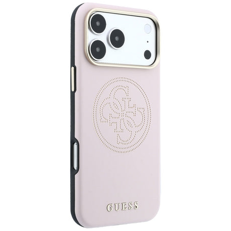 Guess iPhone 17 Pro Max/iPhone 18 Pro Max Kuori Perforated 4G Gold Logo Vaaleanpunainen