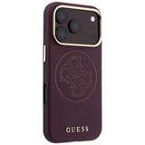 Guess iPhone 17 Pro/iPhone 18 Pro Kuori Rei'itetty 4G Kultainen logo Viininpunainen