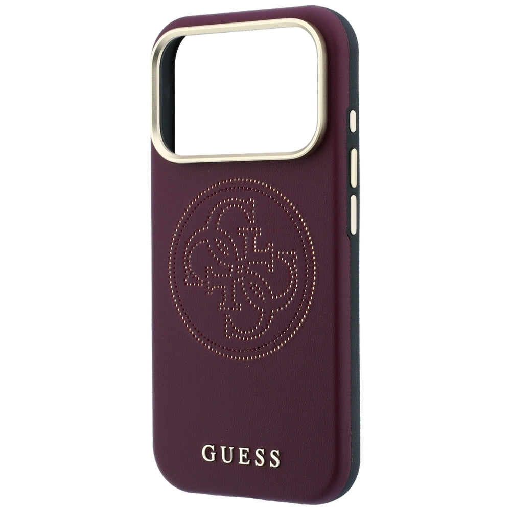 Guess iPhone 17 Pro/iPhone 18 Pro Kuori Rei'itetty 4G Kultainen logo Viininpunainen