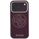 Guess iPhone 17 Pro Max/iPhone 18 Pro Max Kuori Perforated 4G Gold Logo Burgundy