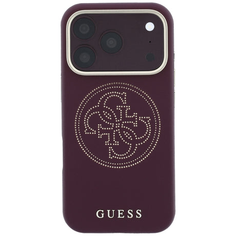 Guess iPhone 17 Pro Max/iPhone 18 Pro Max Kuori Perforated 4G Gold Logo Burgundy