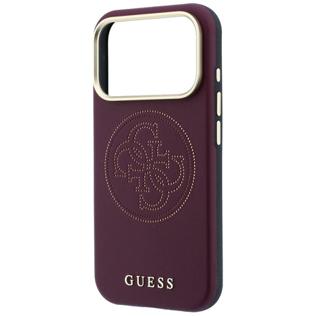 Guess iPhone 17 Pro Max/iPhone 18 Pro Max Kuori Perforated 4G Gold Logo Burgundy