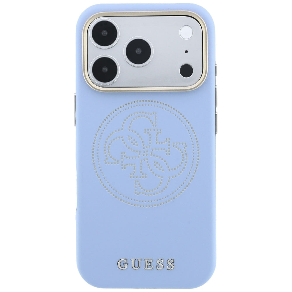 Guess iPhone 17 Pro/iPhone 18 Pro Kuori rei'itetty 4G Gold Logo Sininen