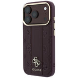 Guess iPhone 17 Pro/iPhone 18 Pro Kuori Stripe Peony 4G Logo Burgundy