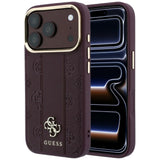 Guess iPhone 17 Pro Max/iPhone 18 Pro Max Kuori Stripe Peony 4G Logo Burgundy