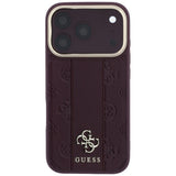 Guess iPhone 17 Pro Max/iPhone 18 Pro Max Kuori Stripe Peony 4G Logo Burgundy