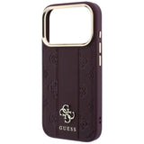 Guess iPhone 17 Pro Max/iPhone 18 Pro Max Kuori Stripe Peony 4G Logo Burgundy