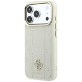 Guess iPhone 17 Pro/iPhone 18 Pro Kuori Stripe Peony 4G Logo Beige