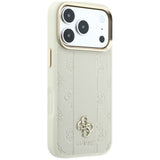 Guess iPhone 17 Pro/iPhone 18 Pro Kuori Stripe Peony 4G Logo Beige