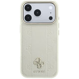Guess iPhone 17 Pro Max/iPhone 18 Pro Max Kuori Stripe Peony 4G Logo Beige