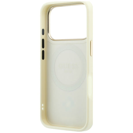 Guess iPhone 17 Pro Max/iPhone 18 Pro Max Kuori Stripe Peony 4G Logo Beige