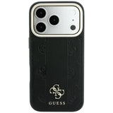 Guess iPhone 17 Pro/iPhone 18 Pro Kuori Stripe Peony 4G Logo Musta