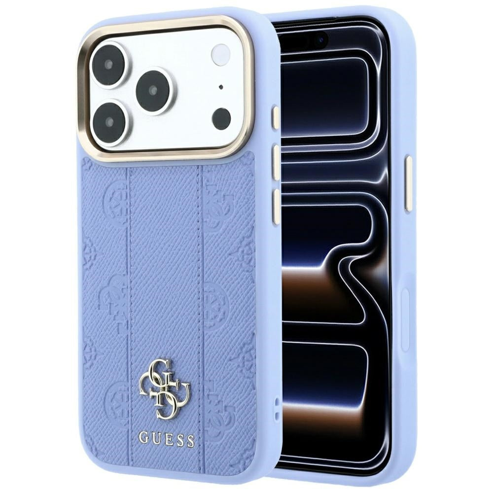Guess iPhone 17 Pro/iPhone 18 Pro Kuori Stripe Peony 4G Logo Sininen
