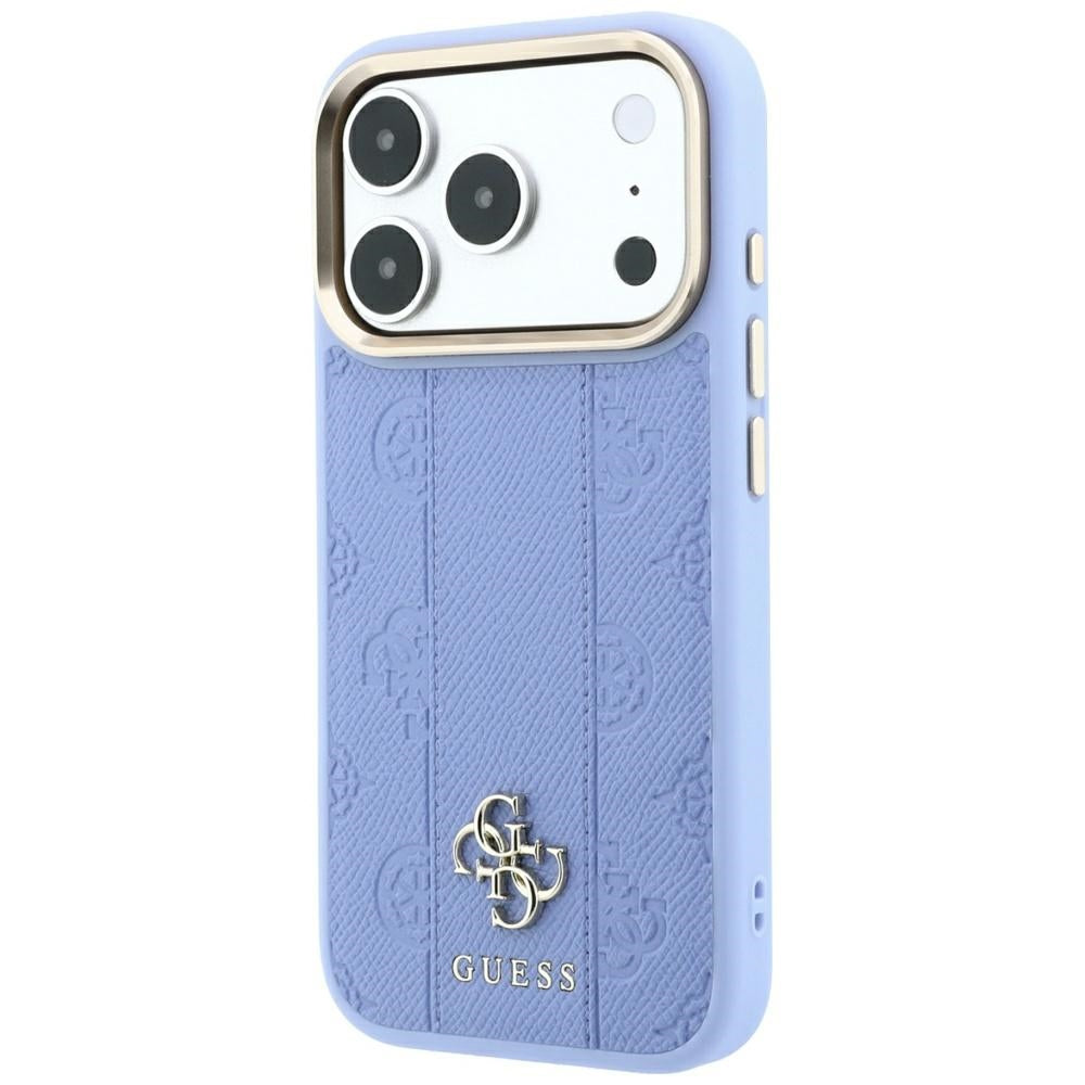 Guess iPhone 17 Pro Max/iPhone 18 Pro Max Kuori Stripe Peony 4G Logo Sininen