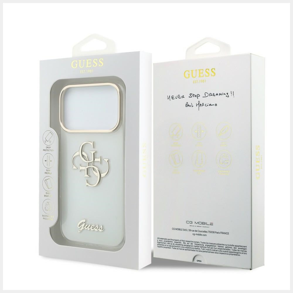 Guess iPhone 17 Pro/iPhone 18 Pro Kuori 4G Script Valkoinen