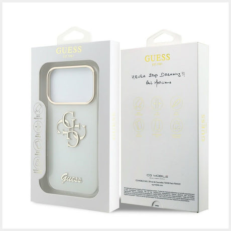 Guess iPhone 17 Pro/iPhone 18 Pro Kuori 4G Script Valkoinen