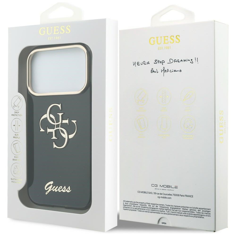 Guess iPhone 17 Pro Max/iPhone 18 Pro Max Kuori 4G Script Musta