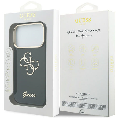 Guess iPhone 17 Pro Max/iPhone 18 Pro Max Kuori 4G Script Musta